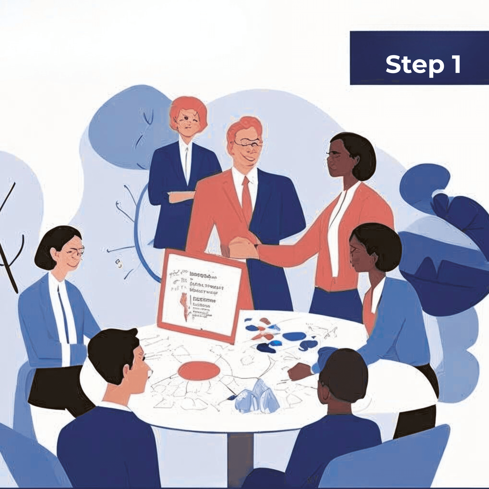 group envisioning a future career or business goal